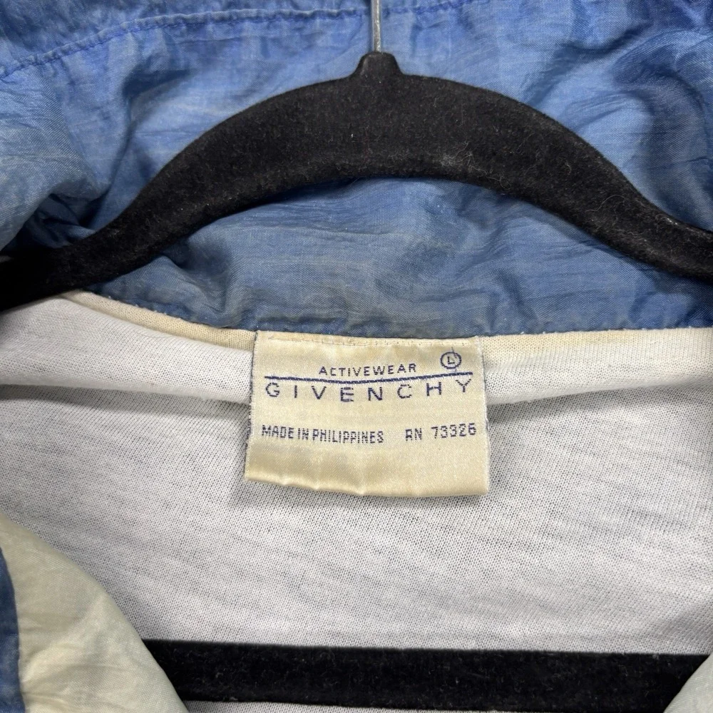 Vintage 90s Givenchy Activewear Jacket Mens Large Blue Colorblock Windbreaker